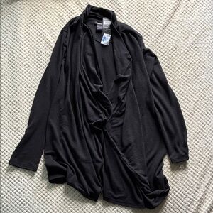 Robert Louis Black Draped Cardigan Brand New Never Worn Still with tags Size MED